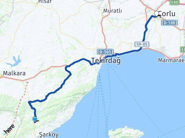 Gölcük Çorlu Arası Kaç Km - Yol Tarifi