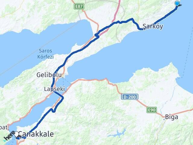 Hoşköy Çanakkale Arası Kaç Km - Yol Tarifi