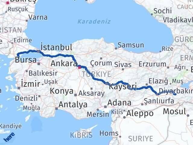 Tekirdağ Şarköy Siirt Arası Kaç Km - Yol Haritası