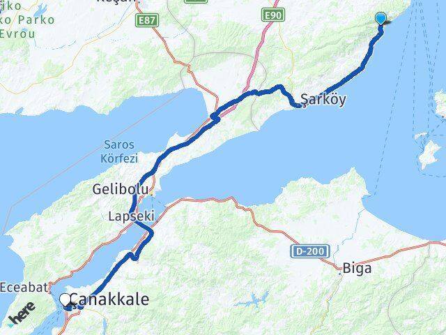 Uçmakdere Çanakkale Arası Kaç Km - Yol Tarifi