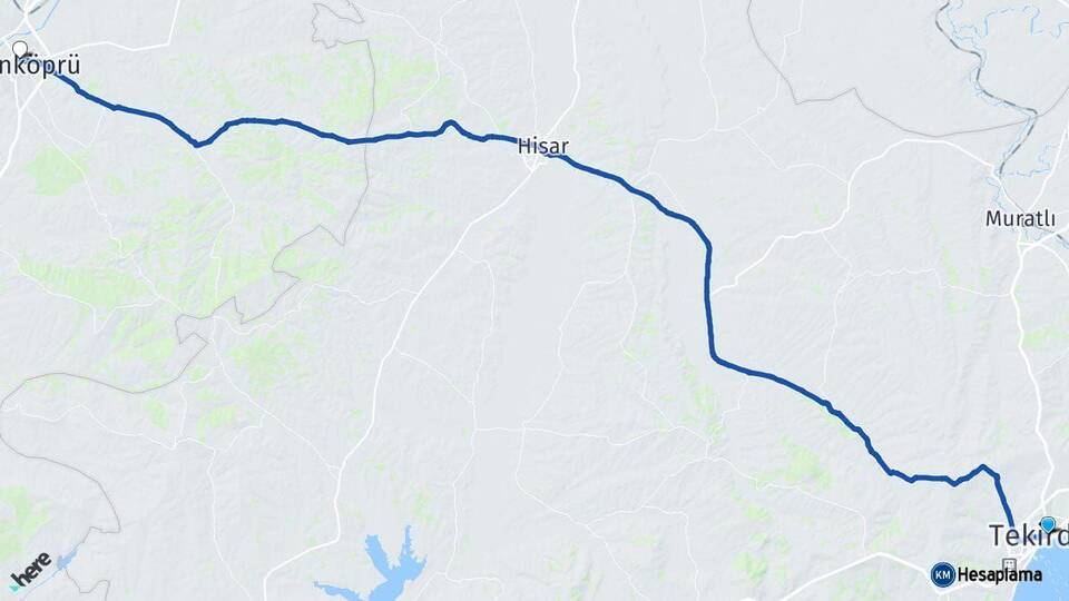 Tekirdağ Uzunköprü Edirne Arası Kaç Km - Yol Haritası