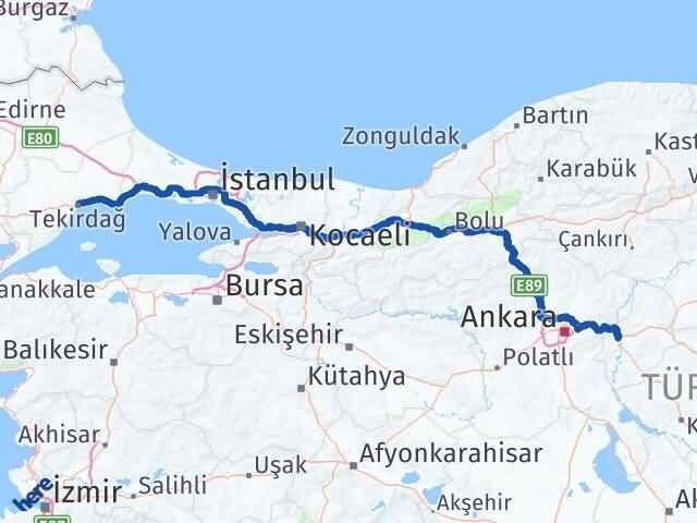 Tekirdağ Yahşihan Arası Kaç Km - Yol Tarifi