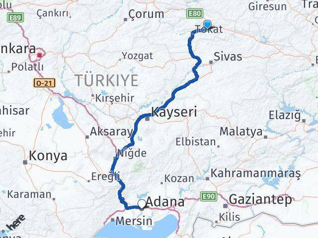 Almus Adana Arası Kaç Km - Yol Tarifi