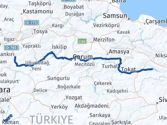Almus Çankırı Arası Kaç Km - Yol Tarifi