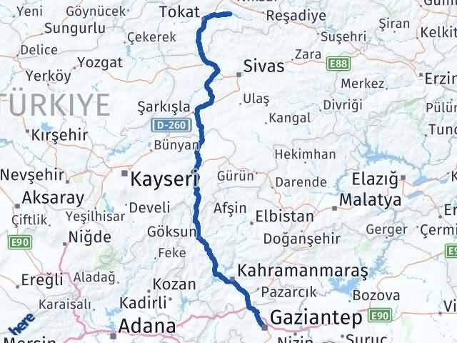 Almus Gaziantep Arası Kaç Km - Yol Tarifi