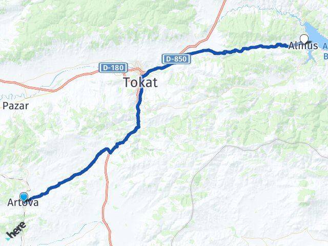 Tokat Artova Almus Arası Kaç Km - Yol Haritası