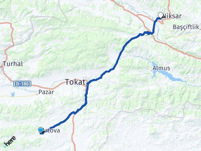 Tokat Artova Niksar Arası Kaç Km - Yol Haritası