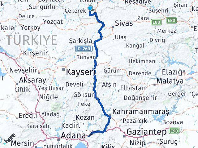 Tokat Artova Osmaniye Arası Kaç Km - Yol Haritası