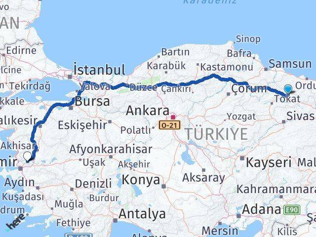 Tokat Başçiftlik Manisa Arası Kaç Km - Yol Haritası