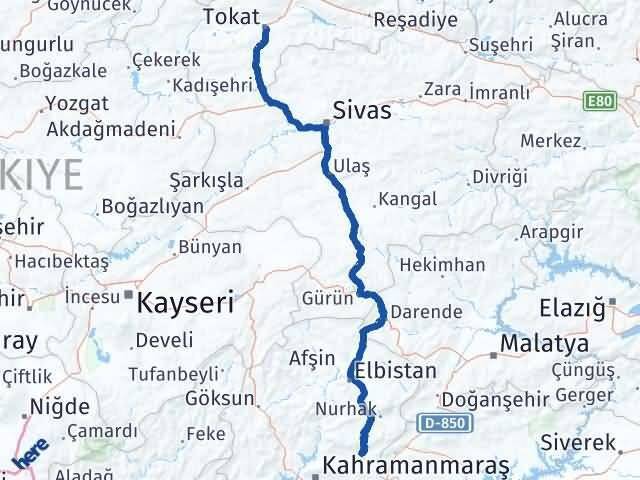 Tokat Çağlayancerit Arası Kaç Km - Yol Tarifi