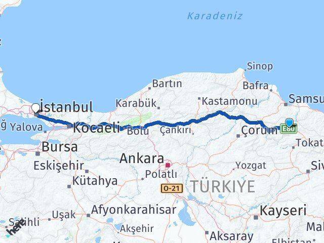 Çalkara İstanbul Arası Kaç Km - Yol Tarifi