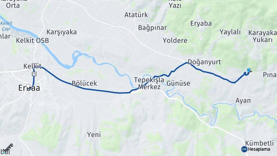 Çamdibi Erbaa Arası Kaç Km - Yol Tarifi