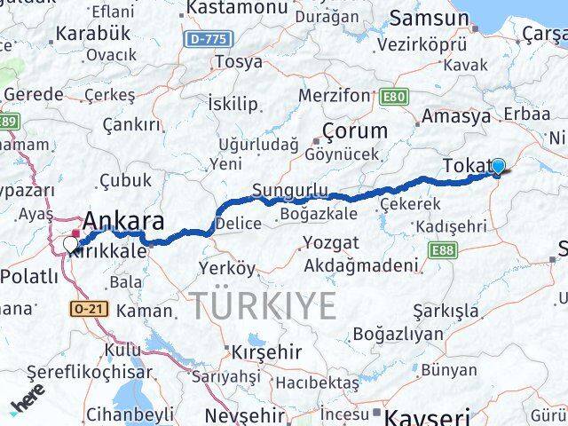 Tokat Gölbaşı Ankara Arası Kaç Km - Yol Haritası