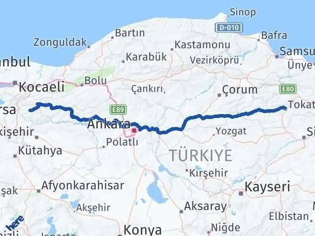 Tokat Gölpazarı Bilecik Arası Kaç Km - Yol Haritası