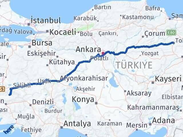 Tokat Ödemiş İzmir Arası Kaç Km - Yol Haritası