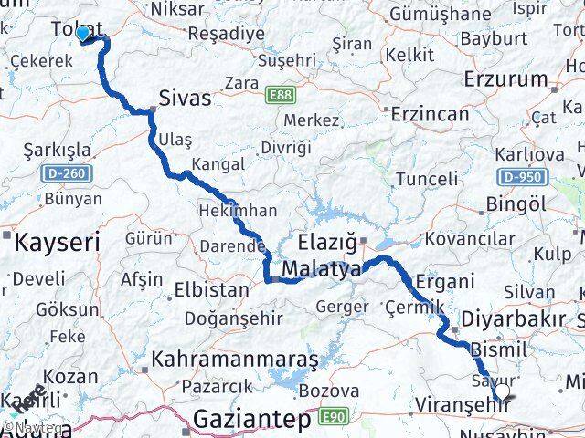Tokat Pazar Mardin Arası Kaç Km - Yol Haritası