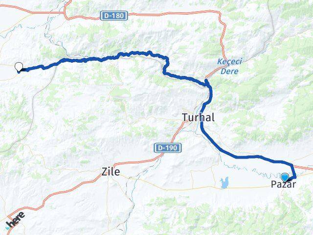 Tokat Pazar Terziköy Göynücek Amasya Arası Kaç Km - Yol Haritası