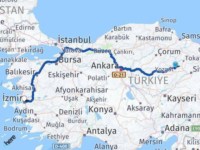 Sulusaray İzmir Arası Kaç Km - Yol Tarifi