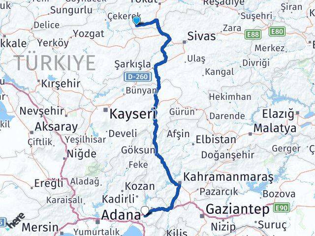 Sulusaray Osmaniye Arası Kaç Km - Yol Tarifi