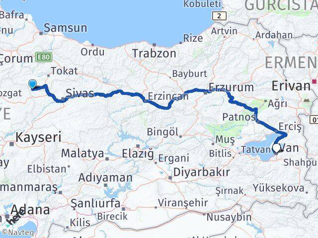 Tokat Sulusaray Van Arası Kaç Km - Yol Haritası