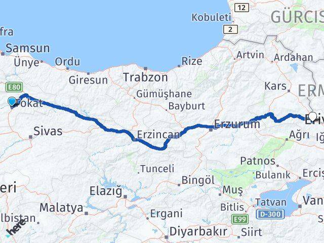 Tokat Tuzluca Iğdır Arası Kaç Km - Yol Haritası