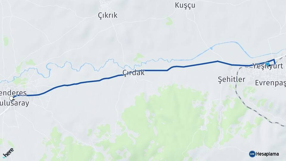 Tokat Yeşilyurt Sulusaray Arası Kaç Km - Yol Haritası