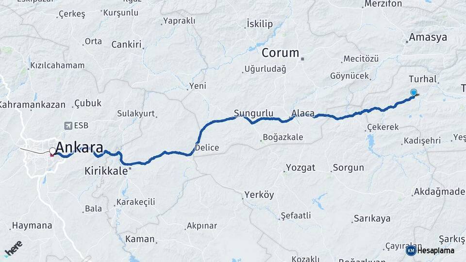 Zile Ankara Arası Kaç Km - Yol Tarifi