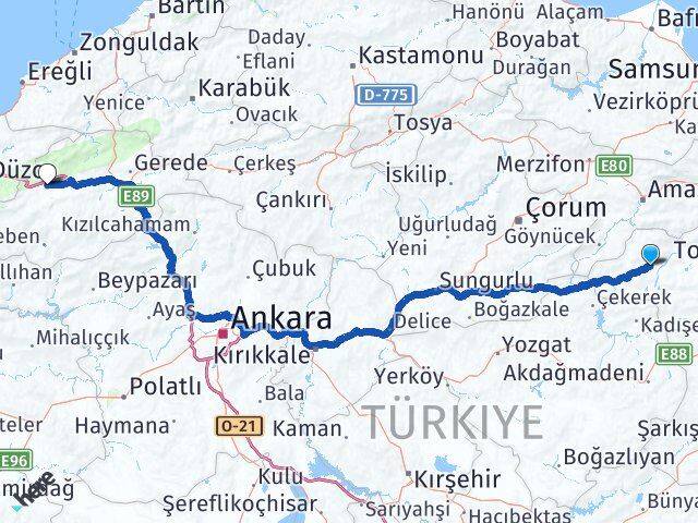 Tokat Zile Bolu Arası Kaç Km - Yol Haritası