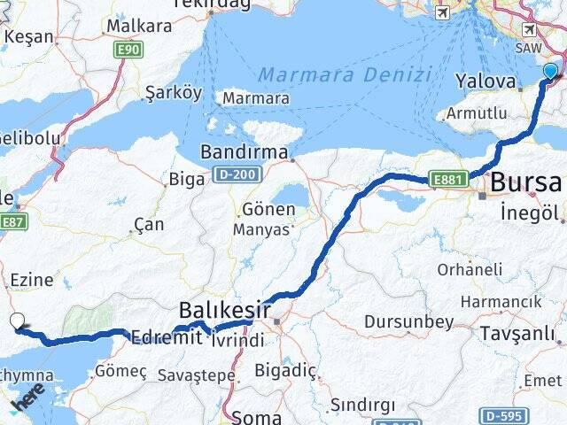 Topçular Feribot İskelesi Ayvacık Arası Kaç Km - Yol Tarifi