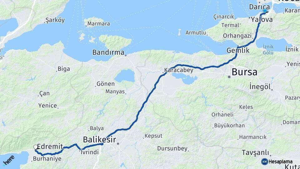 Topçular Feribot İskelesi Edremit Arası Kaç Km - Yol Tarifi