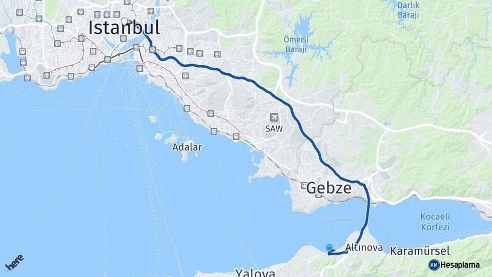 Topçular Feribot İskelesi İstanbul Arası Kaç Km - Yol Tarifi