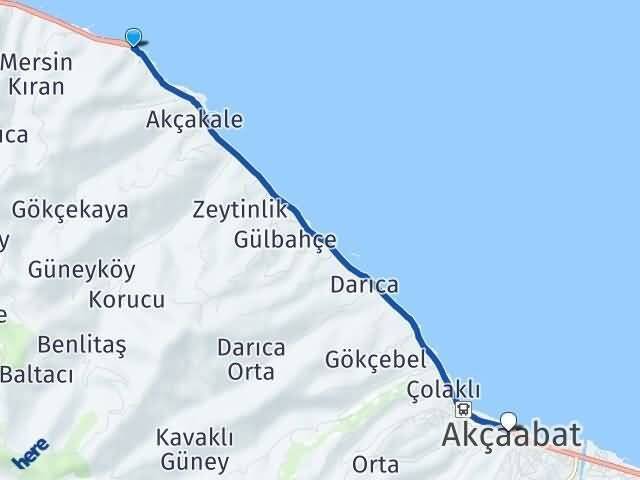 Mersin Akçaabat Arası Kaç Km - Yol Tarifi
