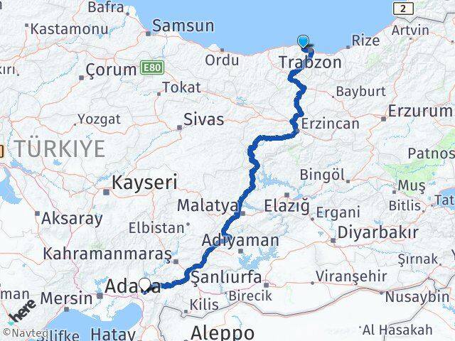 Trabzon Akçaabat Osmaniye Arası Kaç Km - Yol Haritası