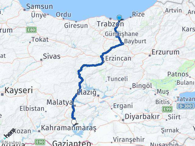 Trabzon Araklı Adıyaman Arası Kaç Km - Yol Haritası
