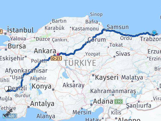 Arsin Denizli Arası Kaç Km - Yol Tarifi