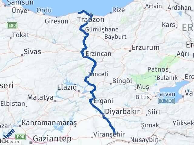 Trabzon Beşikdüzü Mardin Arası Kaç Km - Yol Haritası