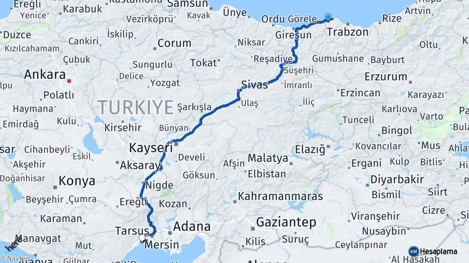 Beşikdüzü Mersin Arası Kaç Km - Yol Tarifi