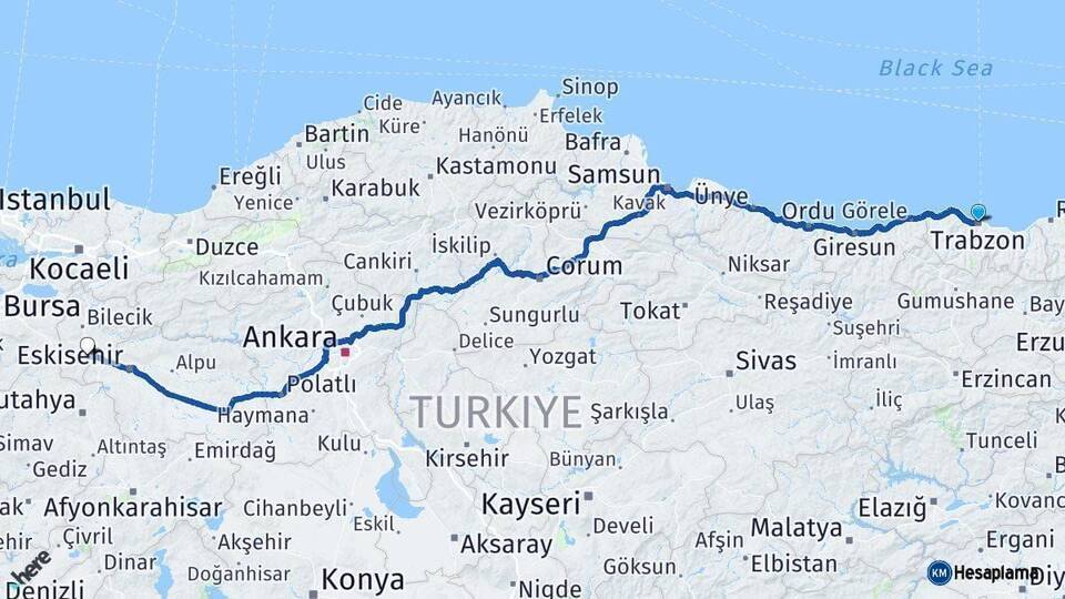 Trabzon Bozüyük Arası Kaç Km - Yol Tarifi