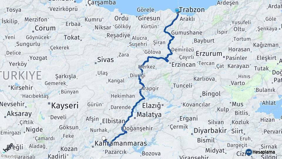 Trabzon Çağlayancerit Arası Kaç Km - Yol Tarifi