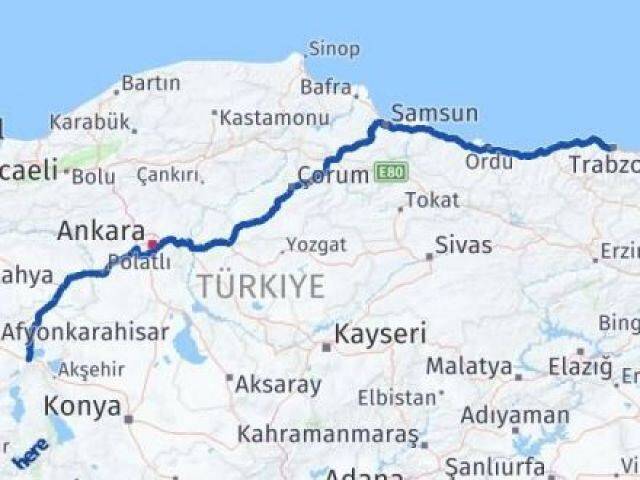 Trabzon Çay Afyonkarahisar Arası Kaç Km - Yol Haritası