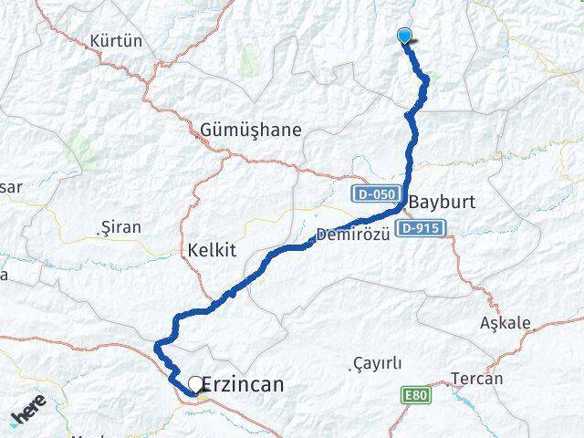 Ataköy Erzincan Arası Kaç Km - Yol Tarifi