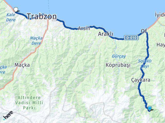Uzungöl Akçaabat Arası Kaç Km - Yol Tarifi
