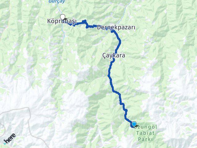 Uzungöl Köprübaşı Arası Kaç Km - Yol Tarifi
