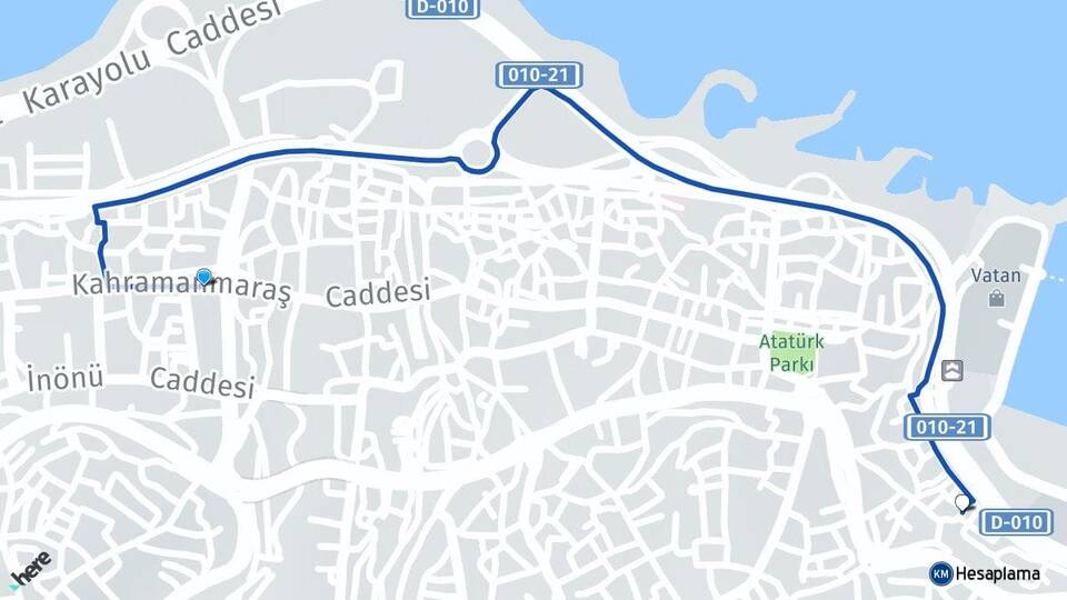 Trabzon Çömlekçi Ortahisar Arası Kaç Km - Yol Haritası