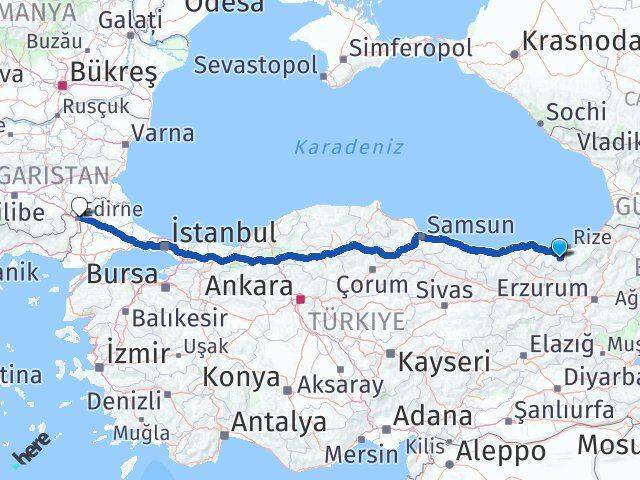 Dernekpazarı Edirne Arası Kaç Km - Yol Tarifi
