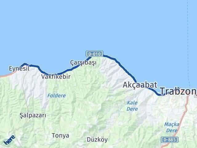 Trabzon Eynesil Arası Kaç Km - Yol Tarifi