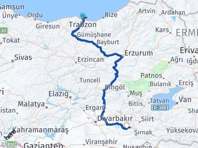 Trabzon Hasankeyf Batman Arası Kaç Km - Yol Haritası