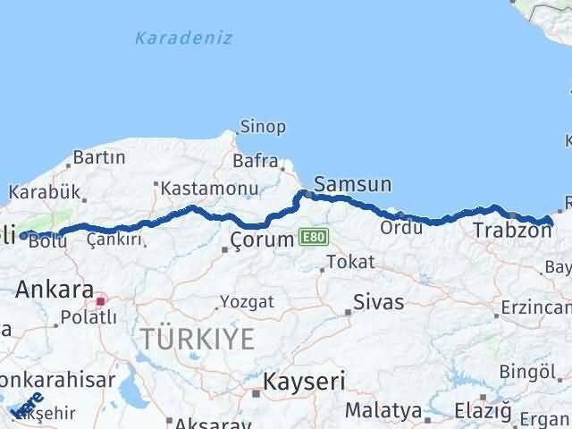 Hayrat Bolu Arası Kaç Km - Yol Tarifi