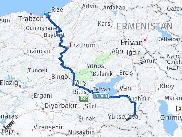 Hayrat Hakkari Arası Kaç Km - Yol Tarifi