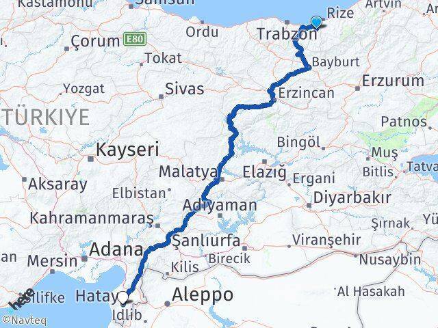 Hayrat Hatay Arası Kaç Km - Yol Tarifi